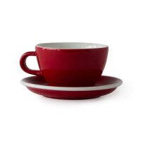 Latte-Tasse Rata (Rot), 280ml, inkl. Untertasse